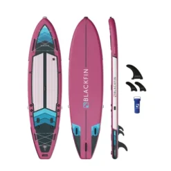 iROCKER Blackfin XL Inflatable Stand Up Paddle Board 11’6″ SUP – Fuchsia Blue