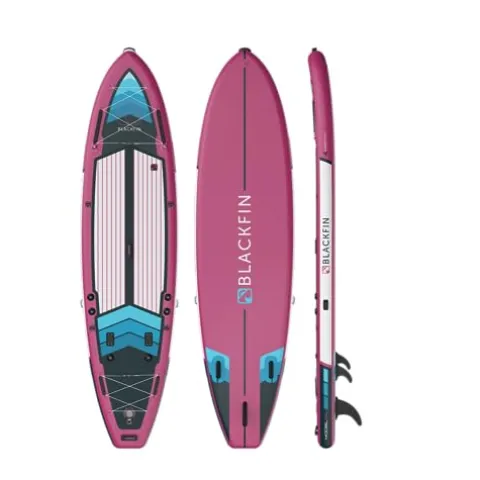 iROCKER Blackfin XL Inflatable Stand Up Paddle Board 11’6″ SUP – Fuchsia Blue