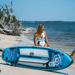 iROCKER Cruiser Inflatable Stand Up Paddle Board Ultra Series 10’6″ Teal/Lime