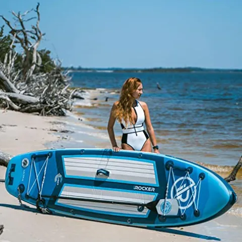 iROCKER Cruiser Inflatable Stand Up Paddle Board White/Blue