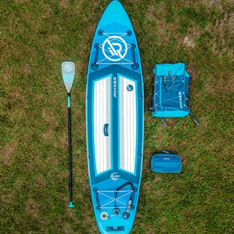 iROCKER Cruiser Inflatable Stand Up Paddle Board White/Blue