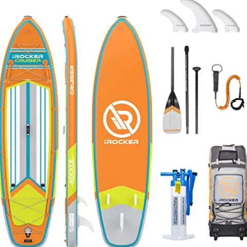 iROCKER Cruiser Inflatable Stand Up Paddle Board Orange