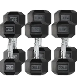 Iron Crush Hex Dumbbell Sets – Heavy Duty PVC Coated Weights, Chrome-Plated Handles