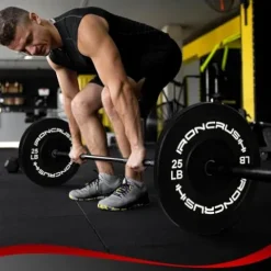 Iron Crush Olympic Bumper Plate Sets – Premium Virgin Rubber Weights for Strength Training – Compatible with 2″ Barbells 190LB