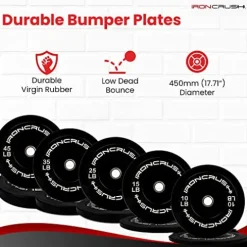 Iron Crush Olympic Bumper Plates Set 260LB Set