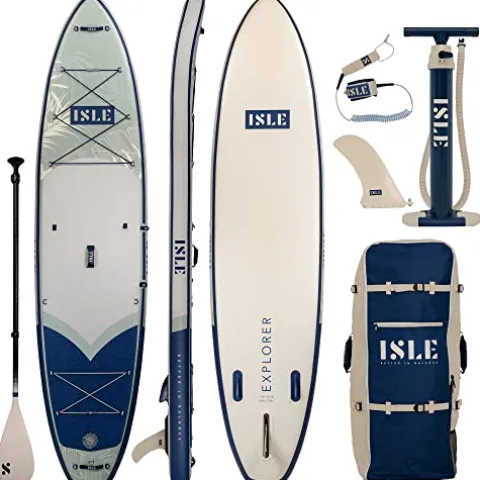 ISLE Explorer Inflatable Stand Up Paddle Board Palm/Seafoam
