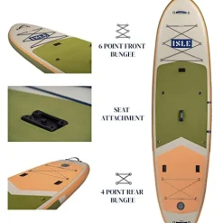 ISLE Sportsman Inflatable Fishing Stand Up Paddle Board Moss/Sun