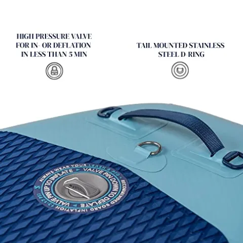 ISLE Surf and SUP Explorer Inflatable Stand Up Paddle Board & iSUP Bundle Accessory Pack, Aqua/Navy