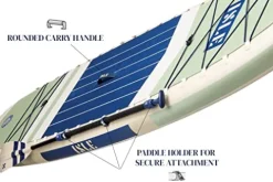 ISLE Surf and SUP Inflatable Hybrid Kayak-Stand Up Paddle Board Bundle Seafoam/Navy