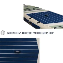 ISLE Surf and SUP Inflatable Hybrid Kayak-Stand Up Paddle Board Bundle Seafoam/Navy