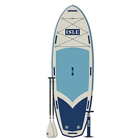 ISLE Surf and SUP Megalodon Inflatable Stand Up Paddle Board Aqua/Navy