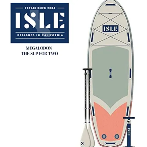 ISLE Surf and SUP Megalodon Inflatable Paddle Board & iSUP Bundle Seafoam/Peach