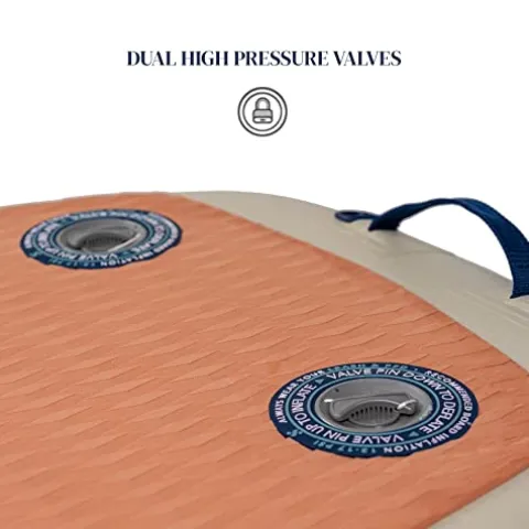 ISLE Surf and SUP Megalodon Inflatable Paddle Board & iSUP Bundle Seafoam/Peach