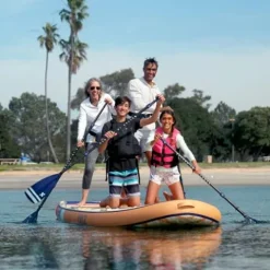 ISLE Surf and SUP Megalodon Inflatable Paddle Board Bundle Slate/Lumin/Navy 15′