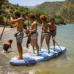 ISLE Surf and SUP Megalodon Inflatable Paddle Board Bundle Slate/Lumin/Navy 15′