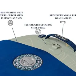 ISLE Surf and SUP Pioneer Inflatable Stand Up Paddle Board Palm/Seafoam