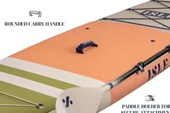 ISLE Surf and SUP Pioneer Inflatable Stand Up Paddle Board Peach/Moss