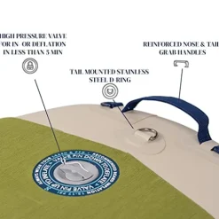 ISLE Surf and SUP Pioneer Inflatable Stand Up Paddle Board Peach/Moss