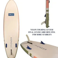 ISLE Surf and SUP Pioneer Inflatable Stand Up Paddle Board Peach/Moss