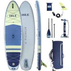 ISLE Surf and SUP Pioneer 3.0 Inflatable Stand Up Paddle Board Ice/Lumin/Slate