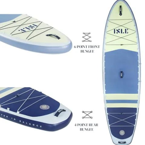 ISLE Surf and SUP Pioneer 3.0 Inflatable Stand Up Paddle Board Ice/Lumin/Slate
