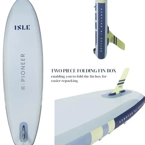 ISLE Surf and SUP Pioneer 3.0 Inflatable Stand Up Paddle Board Ice/Lumin/Slate