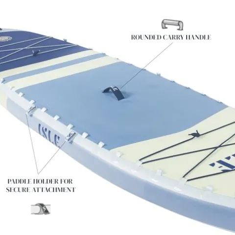 ISLE Surf and SUP Pioneer 3.0 Inflatable Stand Up Paddle Board Ice/Lumin/Slate