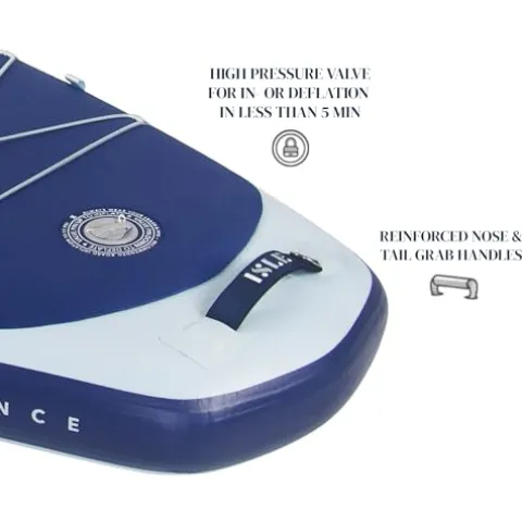 ISLE Surf and SUP Pioneer 3.0 Inflatable Stand Up Paddle Board Ice/Lumin/Slate