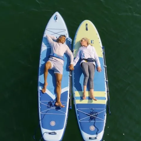 ISLE Surf and SUP Pioneer 3.0 Inflatable Stand Up Paddle Board Ice/Lumin/Slate