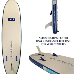 ISLE Surf and SUP Sportsman Inflatable Fishing Stand Up Paddle Board Aqua/Navy