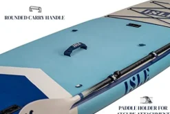 ISLE Surf and SUP Sportsman Inflatable Fishing Stand Up Paddle Board Aqua/Navy