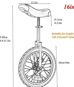 JINCAN 20 Inch Unicycle with Non-Slip Pedals for Teens/Children