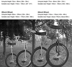 JINCAN 24″ Unicycle Freestyle Cycling Pedal Bicycle Outdoor Balance Sports