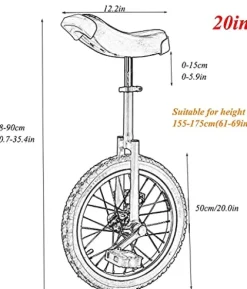JINCAN Unicycles with Anti-Skid Pedals and Tires – Adjustable Release Saddles