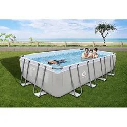 JLeisure Avenli Above Ground Rectangular Swimming Pool Gray
