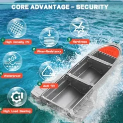 JYXKART Folding Fishing Kayak Dinghy Boat with Storage Gray