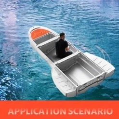 JYXKART Folding Fishing Kayak Dinghy Boat with Storage Gray