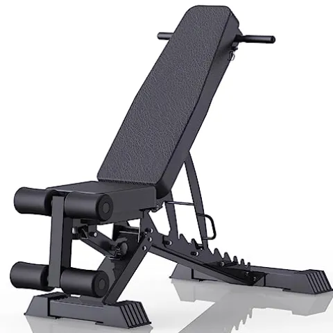K KiNGKANG Adjustable Weight Bench 1100 LB Capacity Black