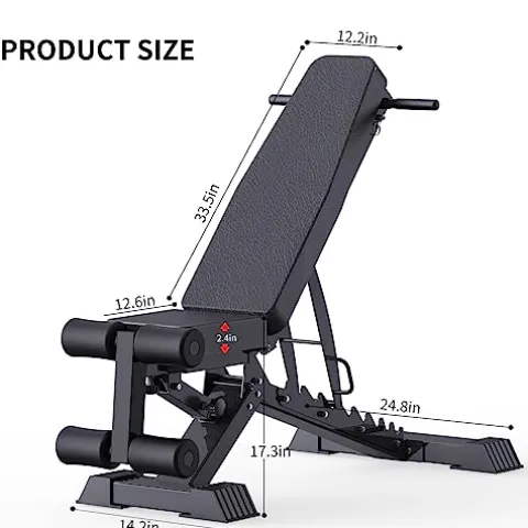 K KiNGKANG Adjustable Weight Bench 1100 LB Capacity Black