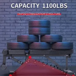 K KiNGKANG Adjustable Weight Bench 1100 LB Capacity Black