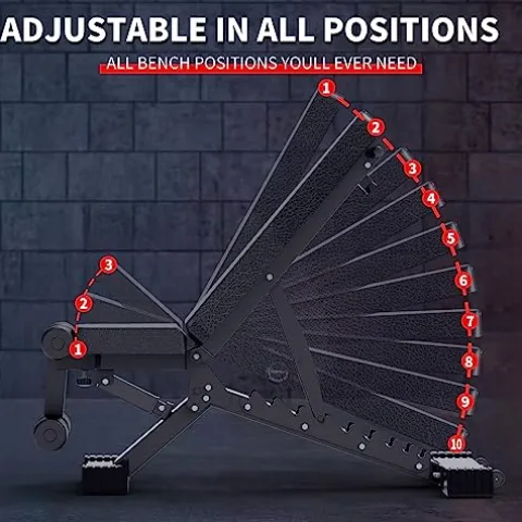 K KiNGKANG Adjustable Weight Bench 1100 LB Capacity Black