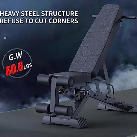 K KiNGKANG Adjustable Weight Bench 1100 LB Capacity Black