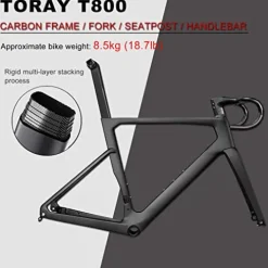 KABON Carbon Road Bike T800 Carbon Fiber 700C 18-Speed Racing Bicycle Chameleon Blue