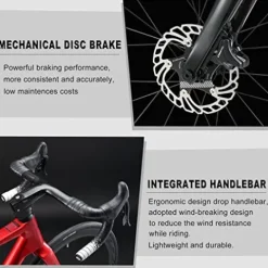 KABON Carbon Road Bike T800 Carbon Fiber Frame 700C 18-Speed Racing Bicycle Grey