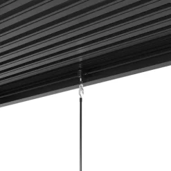 Kaimei Aluminum Pergola with Tilting Steel Louvers 10x19FT Outdoor Patio Cover Black