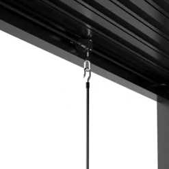 Kaimei 10x13FT Aluminum Pergola with Adjustable Louvered Roof Black