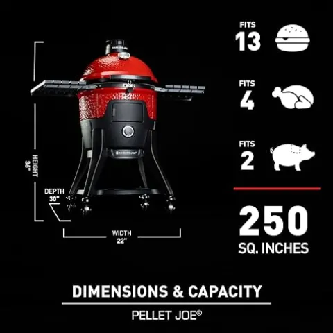 Kamado Joe 18-Inch Pellet Joe Grill and Smoker Red