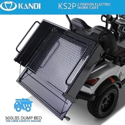 Kandi America Electric Cart 2 Passenger 5,000-Watt Motor Dump Bin ATV UTV Blue