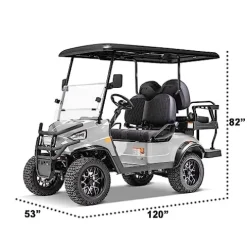 Kandi America Electric Cruiser for Adults 4 Passenger – 5,000-Watt Motor – Electric Cart – Heavy Duty Golf Cart – Matte Black