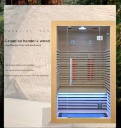 Kang Share Infrared Sauna Room 2 to 3 Person 1832W Low EMF + Carbon Plate Heater Indoor Dry Sauna, Home Spa Sauna, Wooden Canadian Hemlock KS-CG02